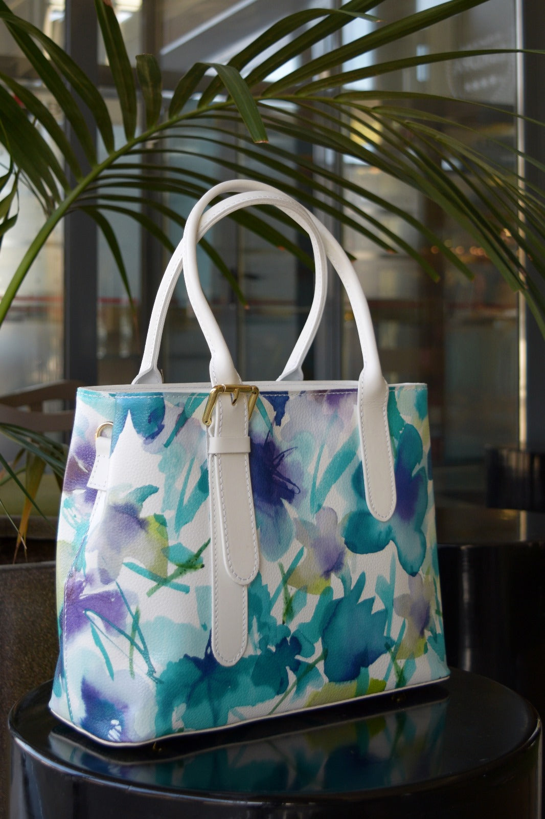 Geanta dama din piele,multifloral Tatuum