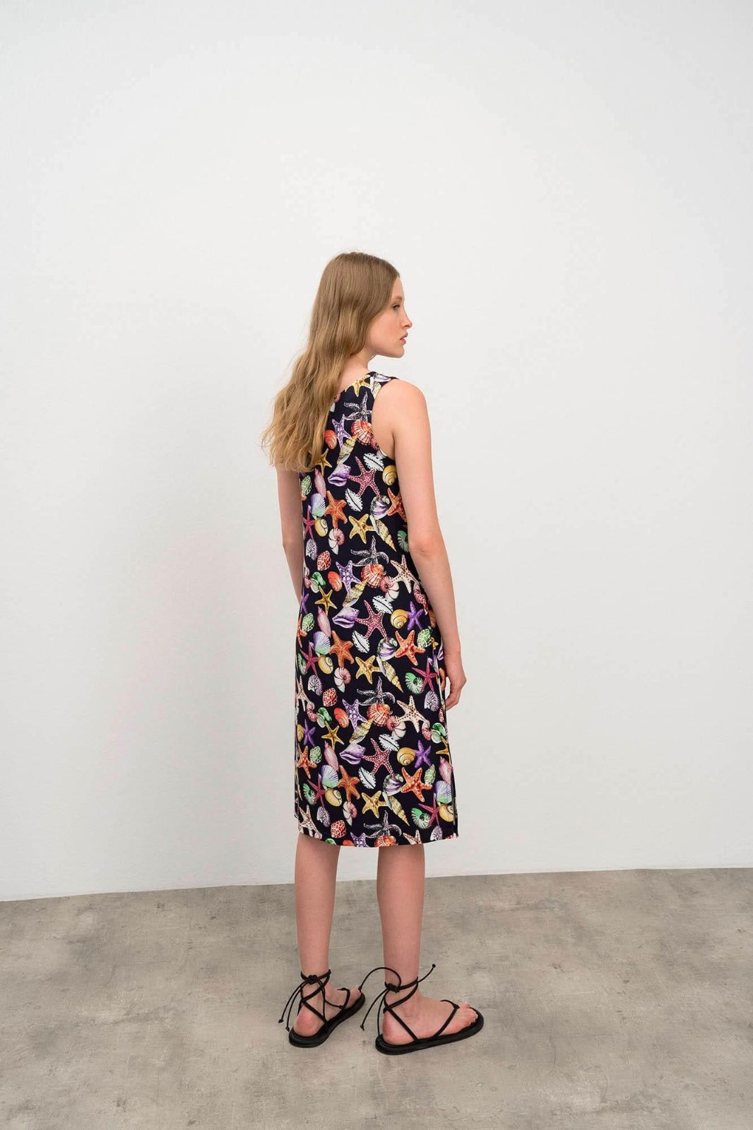 Rochie dama Vamp-Rochie fara maneci cu imprimeu, 16472 Tatuum