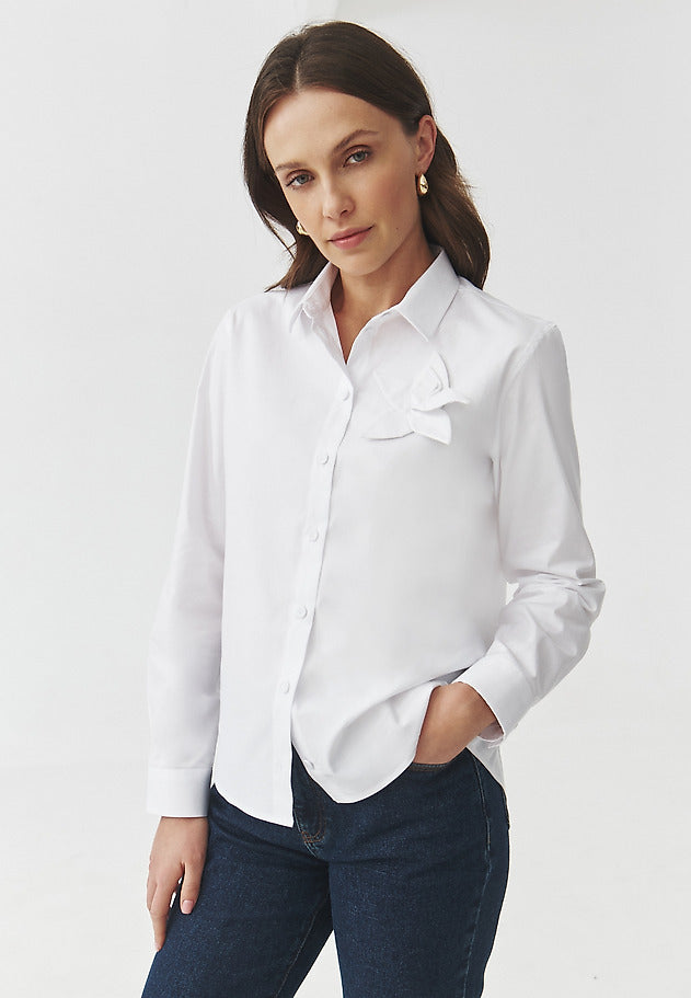 Camasa din bumbac cu floare tridimensionala, B2504.084 Tatuum